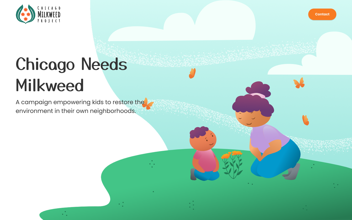 Final website design for the Chicago Milkweed Project initiative.
